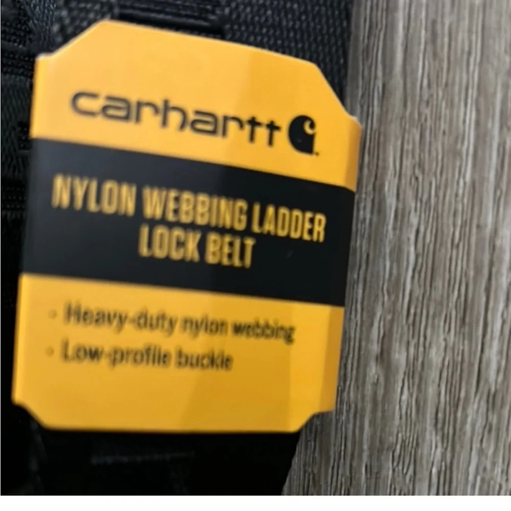 Carhartt Black Leather Belt with Yellow Tags